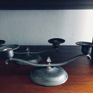 Vintage Mid Century Marion Pewter Candleholders